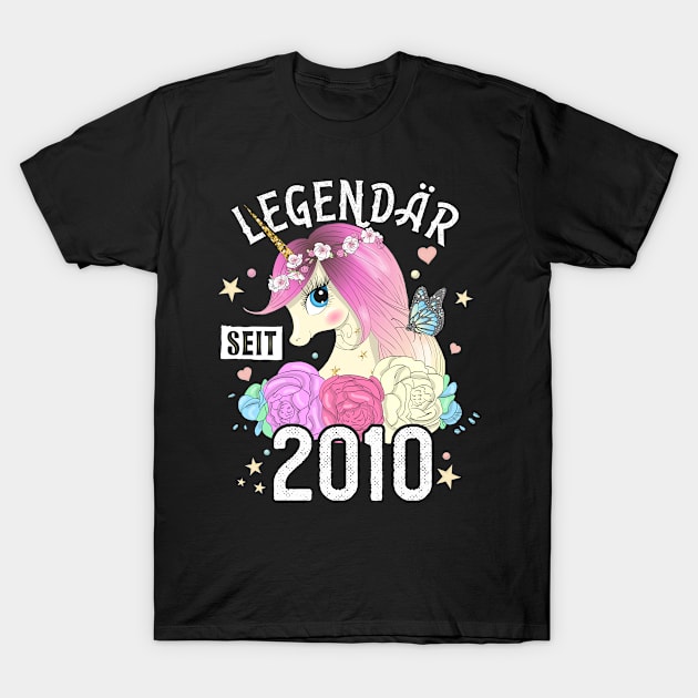 10. Jahre Mädchen Einhorn Party Geburtstag Geschenk 2010 T-Shirt by BeHappy12